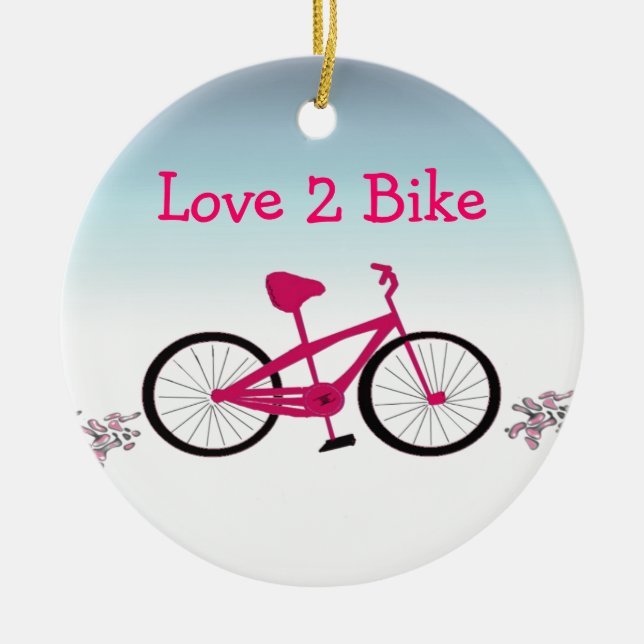 Adorno De Cerámica Bicicleta rosa con un significado (Frente)