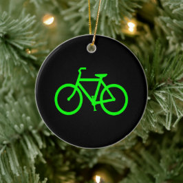 Adorno De Cerámica Bicicleta Verde Lima