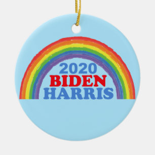 Adorno De Cerámica Biden Harris 2020 Navidades arcoiris