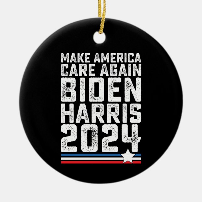 Adorno De Cerámica Biden Harris 2024 Care de nuevo (Frente)