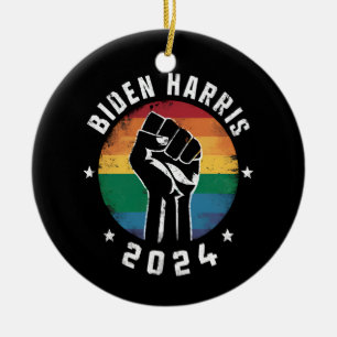 Adorno De Cerámica Biden Harris 2024 Elección del Orgullo Gay Arcoiri