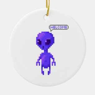 Adorno De Cerámica Bienvenida de Pixel Alien Gaming