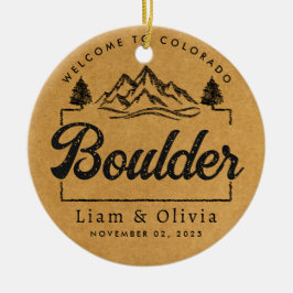 Adorno De Cerámica Bienvenida Minimalista Boda de Boulder Colorado
