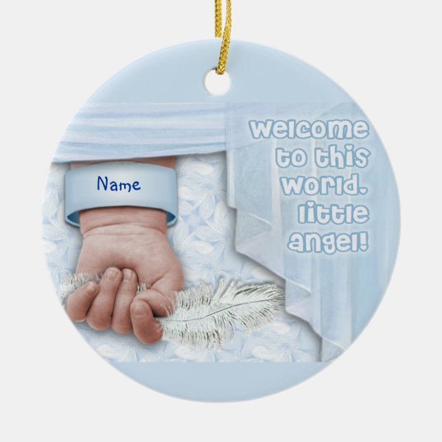 Adorno De Cerámica Bienvenida Niño (personalizable) (Frente)