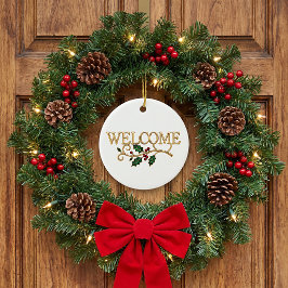 Adorno De Cerámica Bienvenidas navidades alegres 