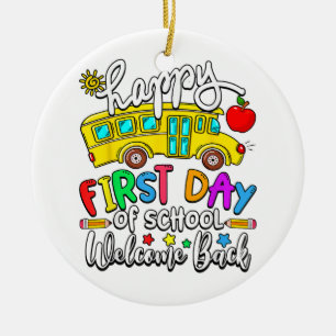 Adorno De Cerámica Bienvenido de nuevo a la escuela feliz primer día