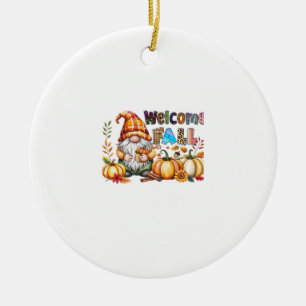 Adorno De Cerámica Bienvenido Otoño Gnomos Camiseta Clásica.png