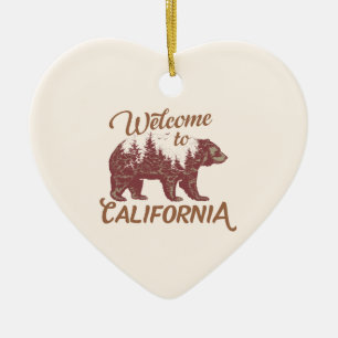 Adorno De Cerámica Bienvenidos a California Bear
