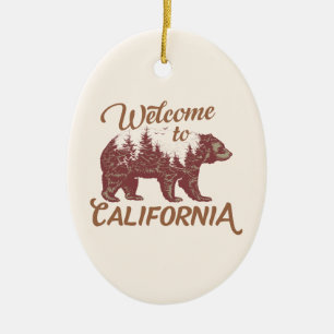 Adorno De Cerámica Bienvenidos a California Bear