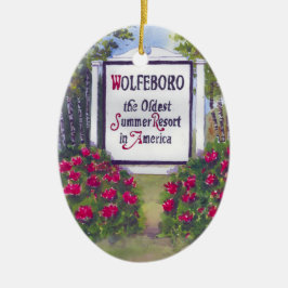 Adorno De Cerámica Bienvenidos al Rótulo Wolfeboro NH