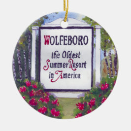 Adorno De Cerámica Bienvenidos al Rótulo Wolfeboro NH