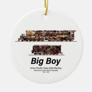Adorno De Cerámica Big Boy Vintage Steam Train American Locomotive