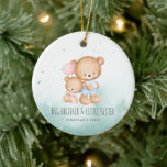 Adorno De Cerámica Big Brother Little Sister Siblings First Christmas<br><div class="desc">Big Brother Little Sister Siblings First Christmas Ceramic Ornament</div>