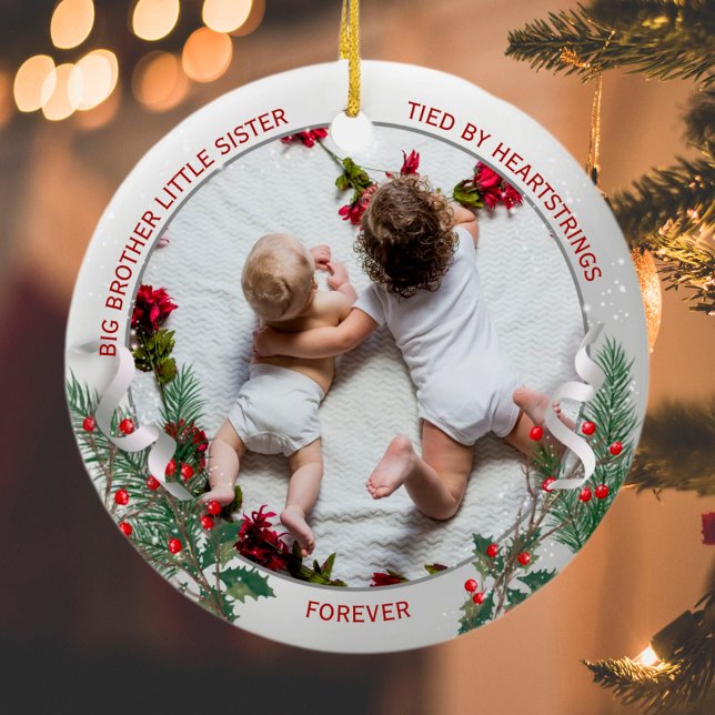 Adorno De Cerámica Big Brother Little Sister Warm Quote Ornament (Subido por el creador)