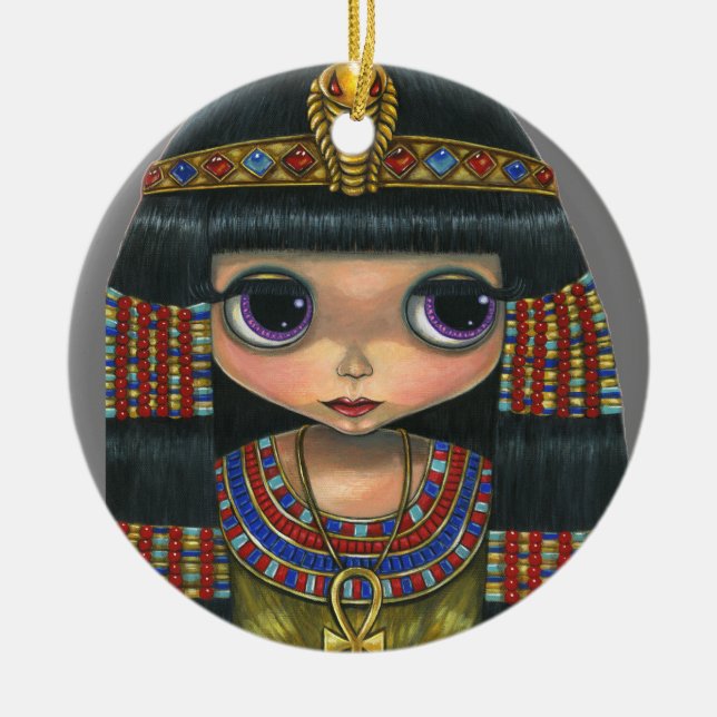 Adorno De Cerámica Big Eye Cleopatra Chica Doll Cute (Frente)