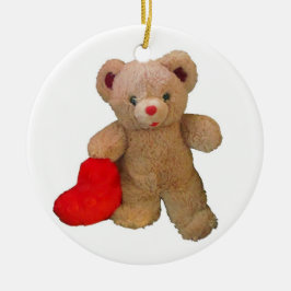 Adorno De Cerámica Big Heart Teddy Bear
