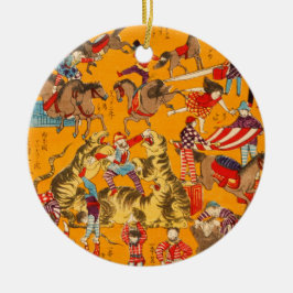 Adorno De Cerámica Big Japanese Circus woodblock print