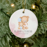 Adorno De Cerámica Big Sister Little Brother Cute Bears Watercolor<br><div class="desc">Big Sister Little Brother Cute Bears Watercolor Ceramic Ornament</div>
