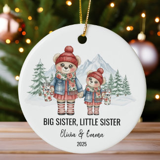 Adorno De Cerámica Big Sister Little Sister Personalized Sibling