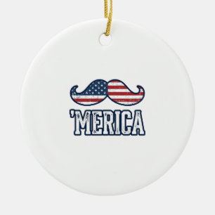 Adorno De Cerámica Bigote Patriótico América Angustiada Diseño Vector