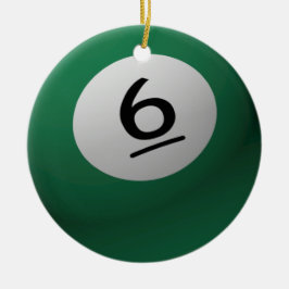 ADORNO DE CERÁMICA BILLAARD / NAVIDAD DE BOLA DE PISCINA ORNAMENTE 6 