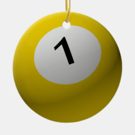 ADORNO DE CERÁMICA BILLIARD BALL NAVIDAD ORNAMENTE 1 (UNO AMARILLO)