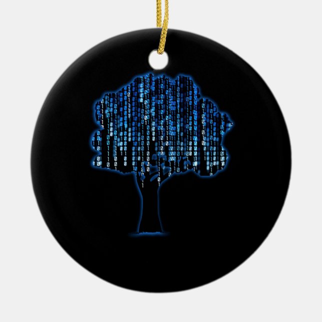 Adorno De Cerámica Binary Tree Coding Computer Programmer (Frente)