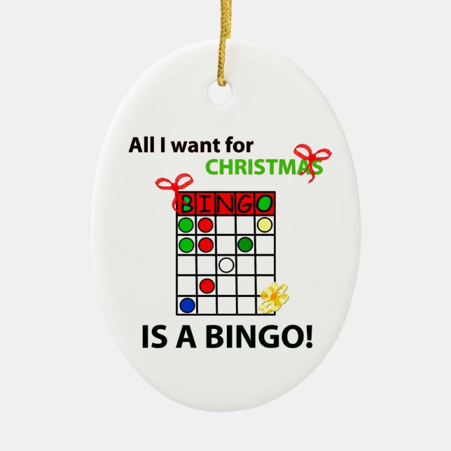 Adorno De Cerámica BINGO Quiero un bingo para Navidades