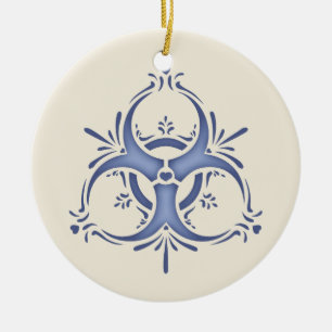 Adorno De Cerámica Biohazard azul de Delft