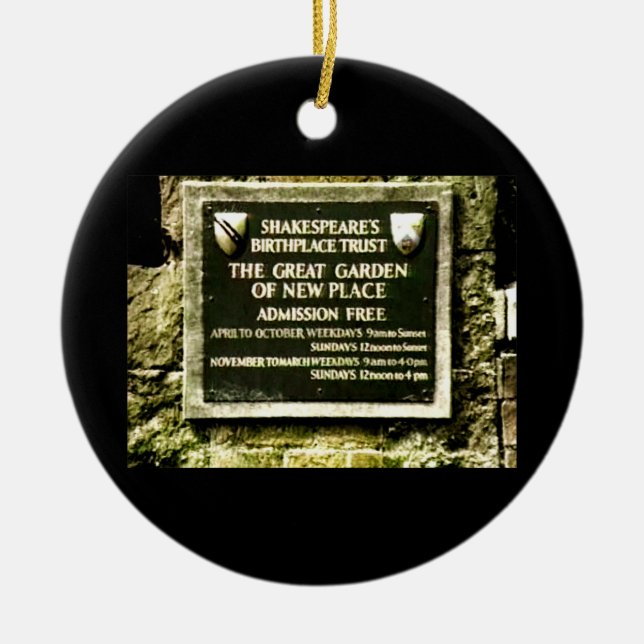 Adorno De Cerámica Bir 1986 de Stratford-sobre-Avon Inglaterra (Frente)