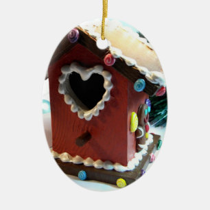 Adorno De Cerámica Birdhouse del pan de jengibre