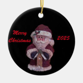 ADORNO DE CERÁMICA BIRDHOUSE SANTA MERRY CHRISTMAS 2025