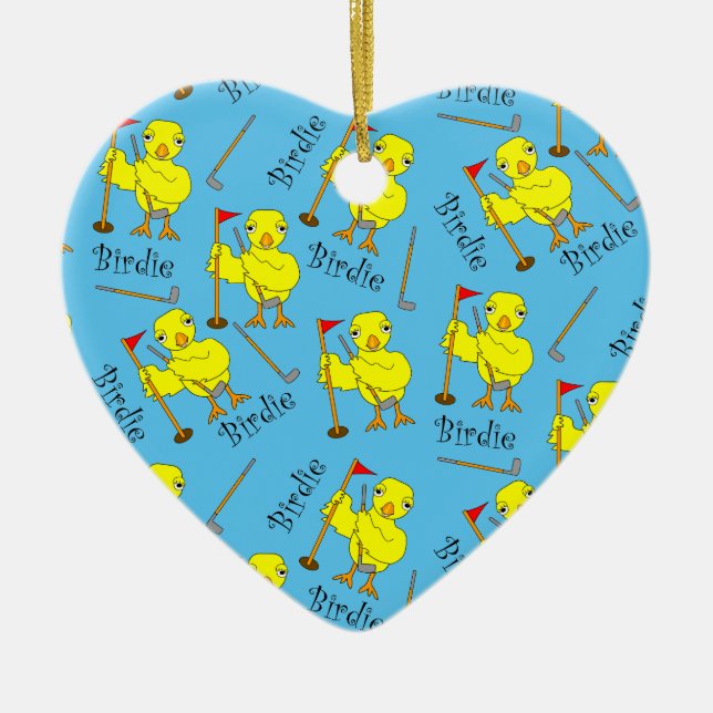 Adorno De Cerámica Birdie Golfer Chick (Frente)