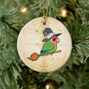 Adorno De Cerámica Birdorable Lovebird de Cara Melocotón Bruja de Hal