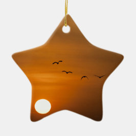 Adorno De Cerámica Birds flying in sunset