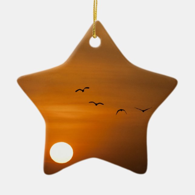 Adorno De Cerámica Birds flying in sunset (Frente)