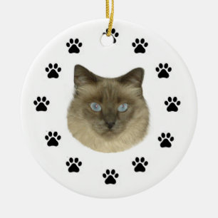 Adorno De Cerámica Birman Cat
