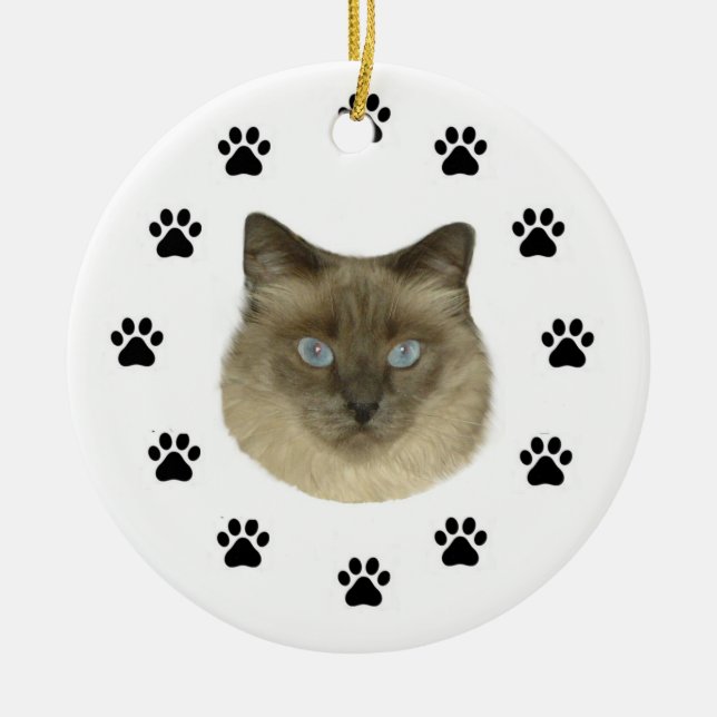 Adorno De Cerámica Birman Cat (Frente)
