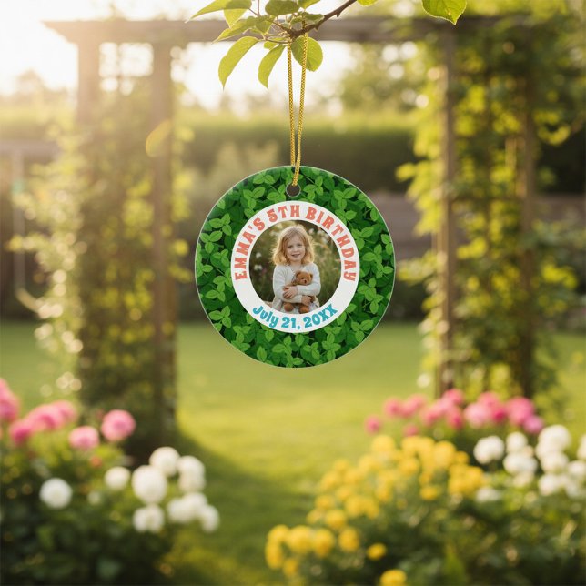 Adorno De Cerámica Birthday Custom Photo Garden Ceramic Ornament (Subido por el creador)