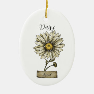 Adorno De Cerámica Birthday Flower ABRIL Birthday Daisy