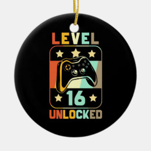 Adorno De Cerámica Birthday Gift   Vintage Level 16 Unlocked