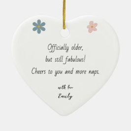 Adorno De Cerámica Birthday Moments Captured Photo & Message Ornament