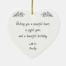 Adorno De Cerámica Birthday Ornament with Photo & Custom Message