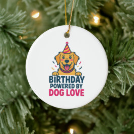 Adorno De Cerámica Birthday Powered by Dog Love Illustration