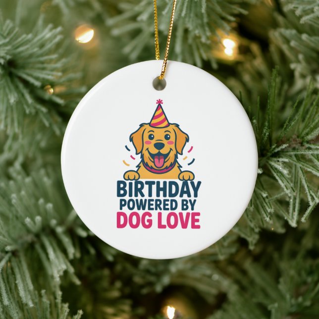 Adorno De Cerámica Birthday Powered by Dog Love Illustration (Árbol)