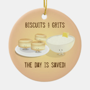 Adorno De Cerámica Biscuits and Grits Ornament