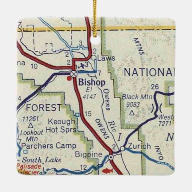 Adorno De Cerámica Bishop CA y Keough Hot Springs (Reverso)