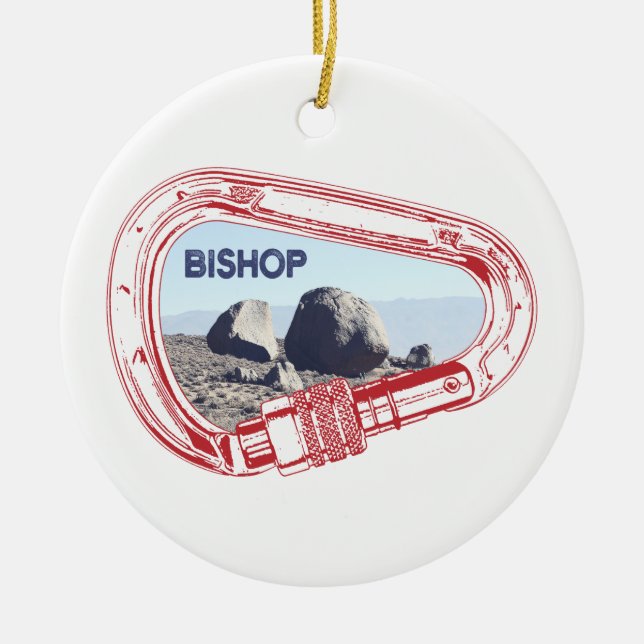 Adorno De Cerámica Bishop Climbing Carabiner (Frente)