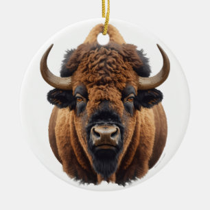 Adorno De Cerámica Bisonte / Búfalo