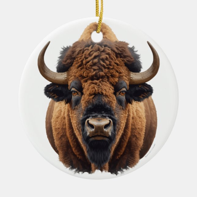 Adorno De Cerámica Bisonte / Búfalo (Frente)
